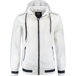 L&S nylon jacket met capuchon unisex wit - S