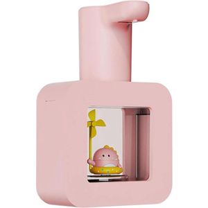 Automatische Sensor Zeepdispenser Schuimende Touchless Zeepdispenser - Kinderen - Zachte en Warme Verlichting - Cartoon Huisdier - Waterdichte Handwas Vloeibare Machine - Badkamer Countertops - Roze