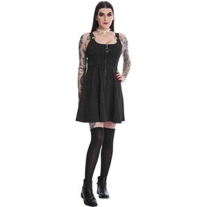 Banned - Bellona Pinstripe Korte jurk - M - Zwart