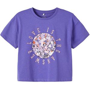 Name it Meisjes Paarse Korte Losse Tshirt Korte Mouwen Purple Corallites - 116