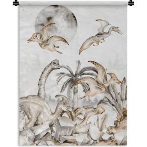 Wandkleed - Wanddoek - Dinosaurus - Jungle Decoratie - Kinderen - Jongens - Kind - Kids - 120x160 cm - Wandtapijt