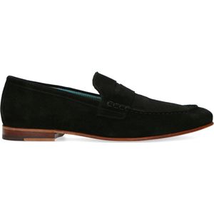 Manfield - Heren - Zwarte suède loafers - Maat 46