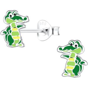Zilveren krokodil oorstekers | oorbellen Meisje Zilver | Zilverana | Sterling 925 Silver