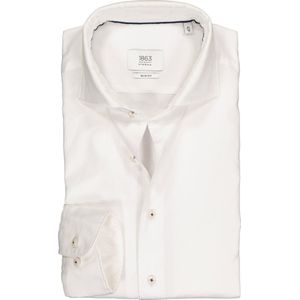 ETERNA 1863 slim fit casual Soft tailoring overhemd - twill heren overhemd - wit - Strijkvriendelijk - Boordmaat: 44