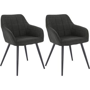 Rootz Set van 2 Eetkamerstoelen - Fauteuils - Ergonomische stoelen - Comfortabel en ondersteunend - Duurzaam en stabiel - Veelzijdig ontwerp - 49 cm x 43 cm x 81 cm