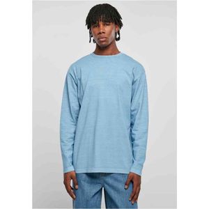Urban Classics - Heavy Oversized Garment Dye Longsleeve shirt - S - Blauw