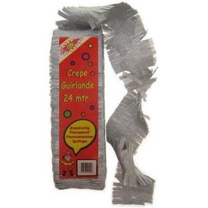 Crepe Guirlande Zilver 24 meter