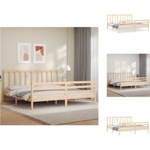 vidaXL Massief Grenenhouten Bedframe - 205.5 x 205.5 x 100 cm - Multiplex Lattenbodem - Bed