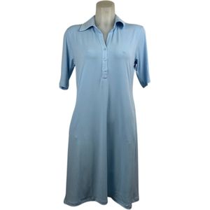 Angelle Milan – Travelkleding voor dames – Lichtblauwe Effen Jurk lang – Ademend – Kreukherstellend – Duurzame jurk - In 5 maten - Maat L
