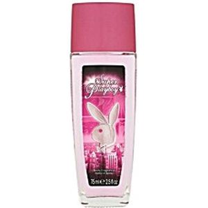 Super Playboy body fragrance natural spray - Roze / Zwart - Glas / Kunststof - 75 ml - Set van 2 - Playboy - Valentine - Valentijnsdag - valentijn cadeautje - Luchtje - Parfum - Bodymist -