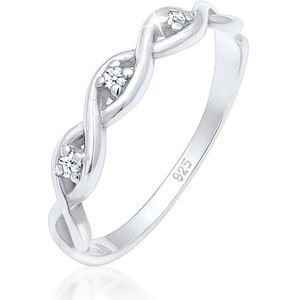 Elli PREMIUM Dames Ring damesknoop infinity met diamant (0.045 ct.) in 925 sterling zilver