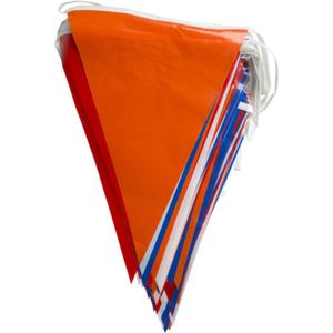 Vlaggenlijn Nederland 40 meter - 100 vlaggen - WK Special - Oranje - Rood Wit Blauw Vlaggenlijn