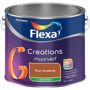 Flexa - Creations Muurverf Extra Mat - Puur Kastanje - Mengverf - 2.5 Liter