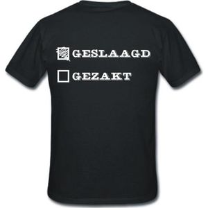 Mijncadeautje T-shirt - Geslaagd - gezakt - Unisex Zwart (maat L)