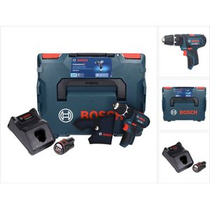 Bosch GSB 12V-15 Professionele accu-slagboormachine 12 V 30 Nm + 1x accu 3.0 Ah + lader + L-Boxx