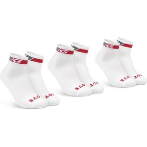 GripGrab - Classic Low Cut 3PACK Zomer Fietssokken 3 Paar Korte Coolmax Sokken - Wit - Unisex - Maat L (44-47)