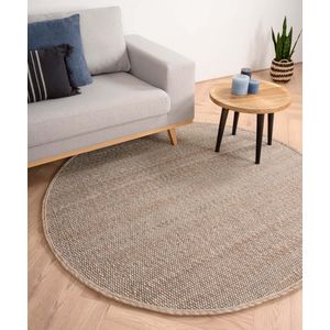 Rond wollen vloerkleed Lett - beige/crème 300 cm rond