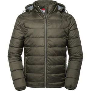 Russell Volwassenen Unisex Hooded Nano Jacket (Donkere Olijf)