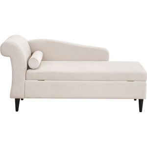 BELIANI LUIRO - Chaise longue - Beige - Linkszijdig - Fluweel