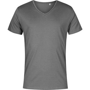 Men's T-shirt met V-hals en korte mouwen Steel Grey - 3XL