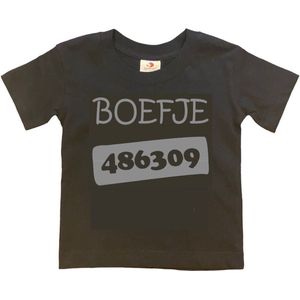 T-shirt Kinderen ""Boefje 486309"" | korte mouw | zwart/grijs | maat 110/116