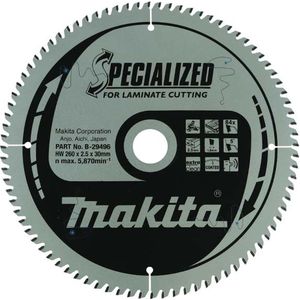 Makita Afkortzaagblad voor Laminaat | Specialized: Laminaat | Ø 260mm Asgat 30mm 84T - B-29496