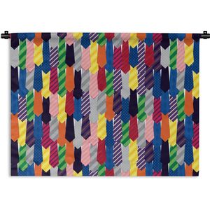 Wandkleed - Wanddoek - Stropdas - Regenboog - Patronen - 90x67.5 cm - Wandtapijt