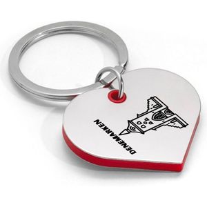 Akyol - denemarken sleutelhanger hartvorm - Piloot - denemarken cadeau - beste land - leuk cadeau voor je vriend om te geven