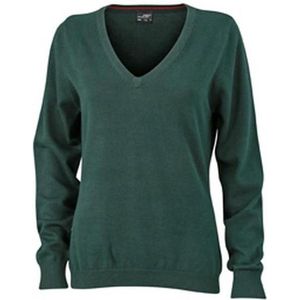 James and Nicholson Vrouwen/dames V-hals pullover (Bosgroen)