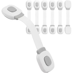 Premium Baby Kabinet Slot, Pak van 6 Kindveiligheid voor Kast, Lades, Koelkast, Toiletbril met Sterke Lijm, Geen Boren Nodig Kastslot, Grijs