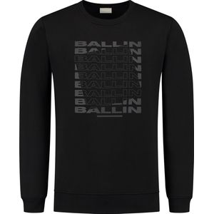 Ballin Amsterdam - Heren Regular fit Sweaters Crewneck LS - Black - Maat M
