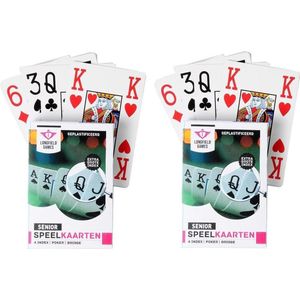 Longfield Games - 8x Senior Speelkaarten Plastic Poker/Bridge/Kaartspel - Grote Index - Prettig voor Oudere Mensen of Slechtzienden