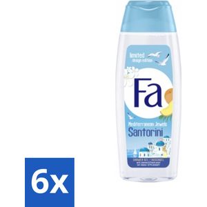 Fa - Douchegel - Mediterranean Jewels Santorini - Verfrissend & Hydraterend - Verzachtend - 250 ml - Voordeelverpakking - 6 stuks