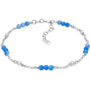 Elli Armband Damesbal Agaat Blauw Trend Verstelbaar in 925 Sterling Zilver