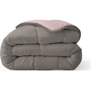 Zelesta Royalbed Pastel Pink & Tender Grey 140x200cm - Dekbed zonder overtrek - 30 dagen proefslapen - Wasbaar hoesloos dekbed - Bedrukt dekbed - All year zomerdekbed & winterdekbed