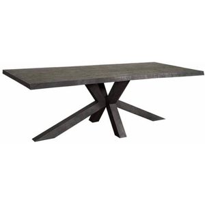 Eettafel Sovana boomstamblad Acaciahout 200x100 cm - Zwart