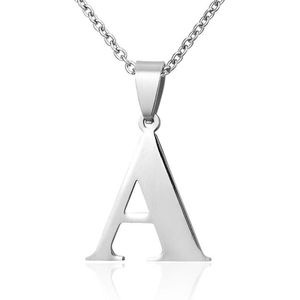 Amanto Ketting Letter A - 316L Staal - Alfabet - 26x40mm - 60cm