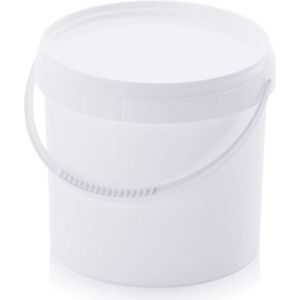 2x emmer 5,6 l * 5 l kunststof emmer geschikt voor levensmiddelen plastic emmer stapelbaar wit