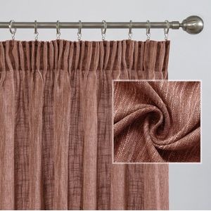 Selbro ® Gordijnen Set voor Woonkamer en Kinderkamer in Linnenlook, Semi-Transparant, 160 x 140 cm