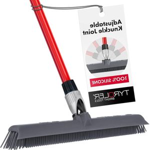 Bezem Zuigmond 40cm - Siliconen Lang Handvat 140 Cm - Huisdier Mensenhaar Binnen Buiten Tapijten - Waterbestendig Wasbaar