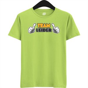 Team Leider | Vrijgezellenfeest Cadeau Man / Vrouw - Bride / Groom To Be Bachelor Party - Grappig Bruiloft Bruid / Bruidegom shirt - T-Shirt - Unisex - Appel Groen - Maat XL