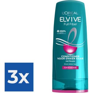 L’Oréal Paris Elvive Full Fiber Conditioner - 200 ml - Voordeelverpakking 3 stuks
