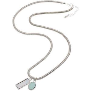 Behave Lange ketting metaal 70 cm lengte, glanzend zilverkleur + 7,5 cm verlengketting