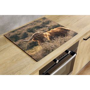 Inductiebeschermer - Grazende Hooglander - 80x52 cm - Inductiebeschermer - Inductie Afdekplaat Kookplaat - Inductie Mat - Anti-Slip - Keuken Decoratie - Keuken Accessoires