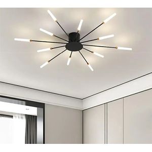 Luxe Vuurwerk Plafondlamp | 12 Licht Punten Kroonluchter | Woonkamerlamp | Zwart | Moderne Lamp | Plafoniere | LED Plafondlamp