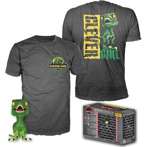Funko Pop! & Tee Box: Jurassic Park - Clever Raptor (Size S)
