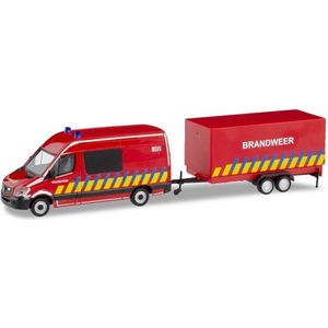 Herpa Mercedes Benz Sprinter Brandweer + aanhanger, 1:87