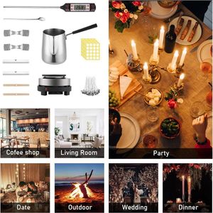Nevolis Candle Making Set Wax Melter Electronic Heating Plate Beginner DIY Set Digital Thermometer Candle Wick anti-scalding Handle .