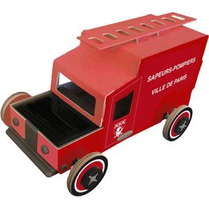 Litogami - Brandweerwagen - Modelbouwpakket - Bouwpakket - met zonnepaneel - Autogami - Modelbouw auto - diy pakket - Bouwpakket auto met zonnepaneel