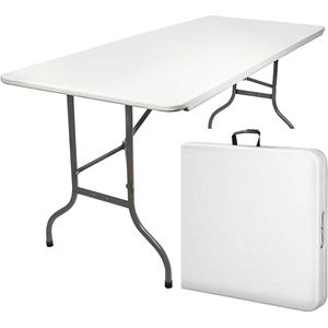 Klaptafel - Campingtafel - Tuintafel - Buitentafel - Buffertafel - Weerbestendig - Opvouwbaar - 180x70x74cm - Wit